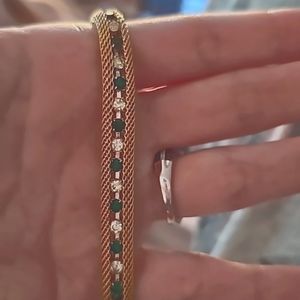 Stunning green emerald and diamond tennis braclet for that preppy loved one!